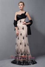 Champagne Tulle One Shoulder Mother Of The Bride Dress