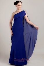 Prom Celebrity Dress Blue One Shoulder Design
