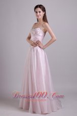 Organza Beaded Prom Homecoming Dress Baby Pink