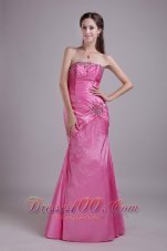 Colorful Rhinestone Taffeta Rose Pink Prom Dress 2013