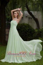Simple Chiffon Apple Green Prom Dress for Girls