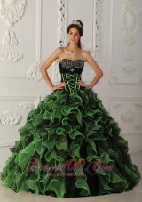 Newest Sweetheart A-line Sweet Green Quinceanera Dress Strapless