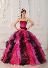 Strapless Multi-color Quinceanera Dress Ball Gown