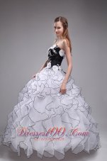 Hot White and Black Sweet 16 Dress Layer