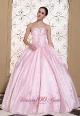 Baby Pink 2013 Quinceanera Dress With Beading Decorate