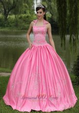 Beaded Square Rose Pink Decorate for Quincenera Dresses