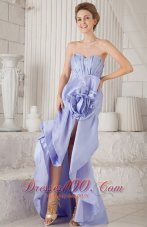 Flower Asymmetrical Prom Dress Mermaid Lilac
