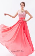 Trendy Watermelon Dress for Prom Beading Straps