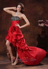 Red Leopard High-low Prom Pageant Dress A-line