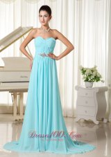2013 Brush Prom Dress Aqua Blue Ruch