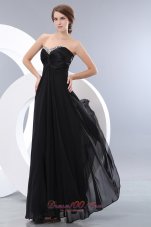 Exquisite Black Beading Little Back Dress Chiffon