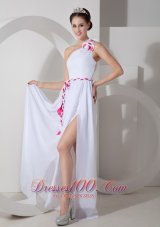 Handmade Prom Dress White Prom Dress Front Split