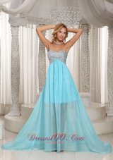 Brush Aqua Sweetheart Prom Dress With Beading