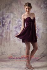 Beaded V-neck Dark Purple Prom / Cocktail Dress