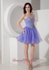Short Prom Dress Beading Bodice Mini Sweetheart
