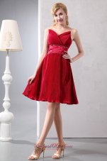 Wine Red Sepcial Fabric Beading Mother Bride Dress