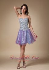 Colorful Mini Leopard and Organza Prom Homecoming Dress