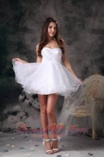 White Sweetheart Organza Mini-length Prom Homecoming Dress