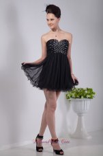 Sweetheart Beading Mini-length Homecoming Dress Black