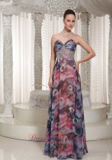 Prom Celebrity Dress Beaded Floor-length Printing On Sale