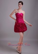 Hot Pink Homecoming Dress Princess Sweetheart Mini-length Beading