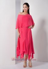 Asymmetrical Chiffon Strapless Mother Of The Brides Dress