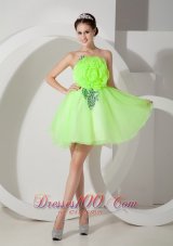 Flowers Front Bodice Short Prom Homecoming Dress