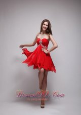 Mini Chiffon Beading Prom / Homecoming Dress Empire