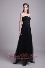 Black Appliques Prom Evening Dress Tulle Sweetheart