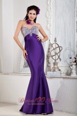 Mermaid Sweetheart Purple Prom Evening Dress Beaded