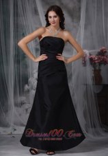 Discount Ruched Black Prom Evening Dress Satin