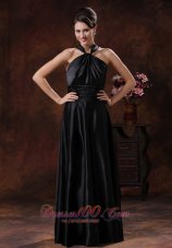 Black Ruch Empire Halter Bridesmiad Dress For Party