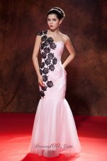 Pink Prom Evening Dress Mermaid Embroidery Organza