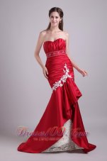 Red Mermaid Sweetheart Taffeta Beading Prom Dress