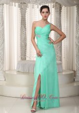 Apple Green Empire Chiffon Beading Prom Dress