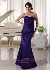 Dark Purple Ruch Sweetheart Mother Of The Bride Dress
