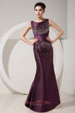 Dark Purple Mermaid Beading Prom Dress 2013