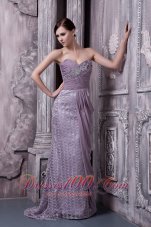 Lavender Special Fabric Sweetheart Evening Dress 2013