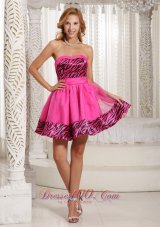 Hot Pink Zebra Mini-length 2013 Prom Graduation Dress Cheap