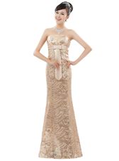 Sleeveless Zipper Floor Length Appliques Prom Dress