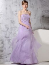 Sleeveless Side Zipper Floor Length Lace Junior Homecoming Dress