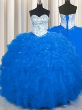 Most Popular Sleeveless Lace Up Floor Length Appliques and Ruffles Quinceanera Dresses