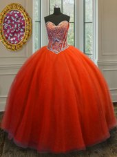 Fashionable Royal Blue Ball Gowns Tulle Strapless Sleeveless Beading and Appliques Floor Length Lace Up Quinceanera Gowns