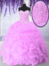 Three Piece Eggplant Purple Sweet 16 Quinceanera Dress Military Ball and Sweet 16 and Quinceanera and For with Beading and Sequins Sweetheart Sleeveless Lace Up