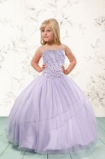 Tulle Sleeveless Floor Length Party Dresses and Beading