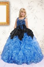 Organza Sleeveless Floor Length Party Dress for Girls and Beading and Pick Ups