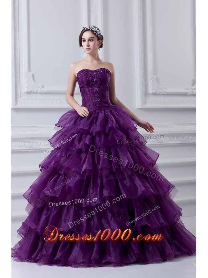 eggplant ball gown